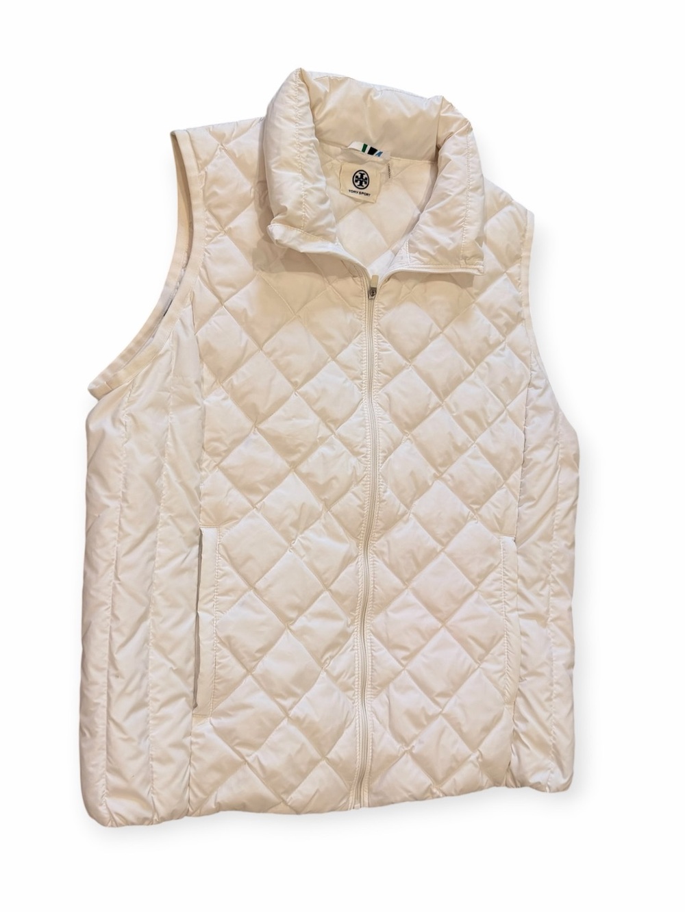 Tory Burch Tory Sport Quilted Packable Vest Ivory Cream M Fall Outfits Preppy - Picture 3 of 14